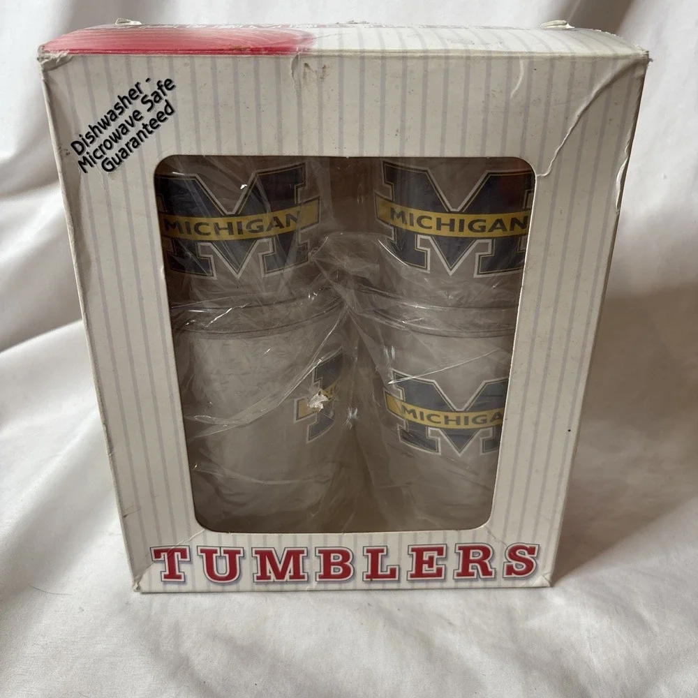 University Of Michigan U Of M Wolverines Insulated Tumblers Set Of 4 16‎ Oz NEW